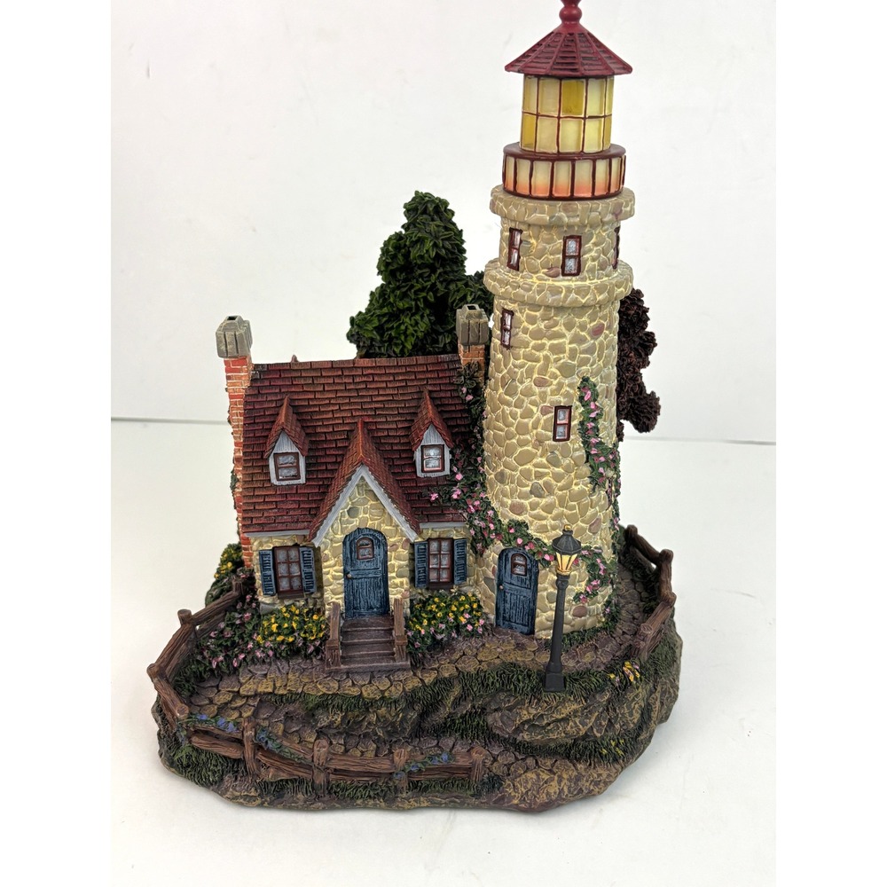 Thomas Kinkade Guiding Point Lighthouse Hawthorne Village Seaside COA 2000